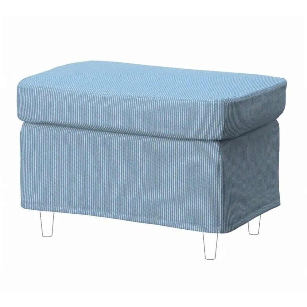 IKEA STRANDMON Ottoman Cover Sjolyckan dark blue/beige stripe 205.819.41